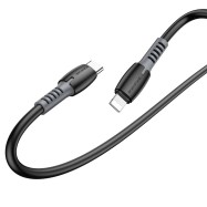 Дата-кабель USB 3.0A PD 20W для Lightning 8-pin Type-C Borofone BX62 TPE 1м (Black)