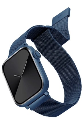 Ремешок Uniq для Apple Watch 45/44/42 mm Dante Strap Mesh Steel Cobalt blue