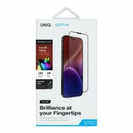 Стекло Uniq для iPhone 15 Pro OPTIX Vivid (true colors Anti-dust) Clear/Black (+installer)