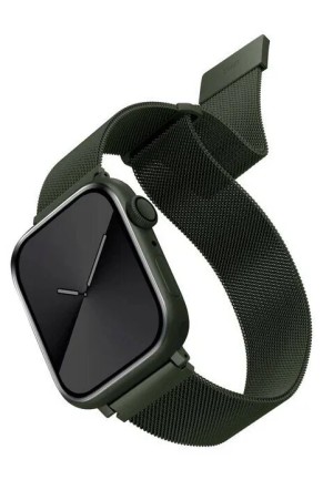 Ремешок Uniq для Apple Watch 45/44/42 mm Dante Strap Mesh Steel Green