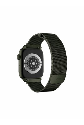 Ремешок Uniq для Apple Watch 45/44/42 mm Dante Strap Mesh Steel Green