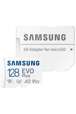 SD Micro 128 Gb, Class 10, SDXC, Samsung MB-MC128KAEU EVO PLUS, 1 адаптер