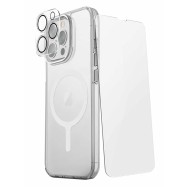 Набор Bundle Uniq для iPhone 15 Pro Max 360 Clear MagSafe (Lifepro Xtreme +Optix glass +Camera lens)