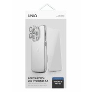 Набор Bundle Uniq для iPhone 15 Pro Max 360 Clear (Lifepro Xtreme +Optix glass +Camera lens)