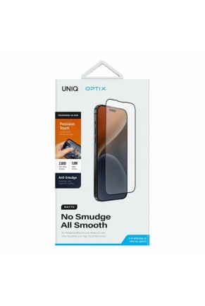 Стекло Uniq для iPhone 15 Pro OPTIX Matte Clear/Black (+installer)