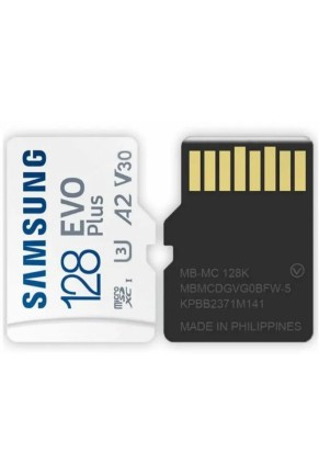 SD Micro 128 Gb, Class 10, SDXC, Samsung MB-MC128KAEU EVO PLUS, 1 адаптер
